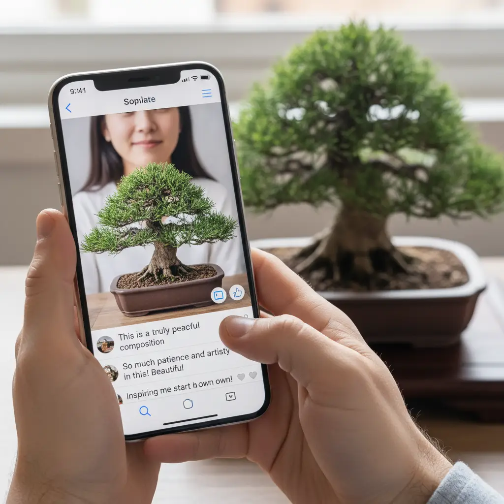 Social Media for Bonsai Enthusiasts: Groups & Hashtags - Person interacting r