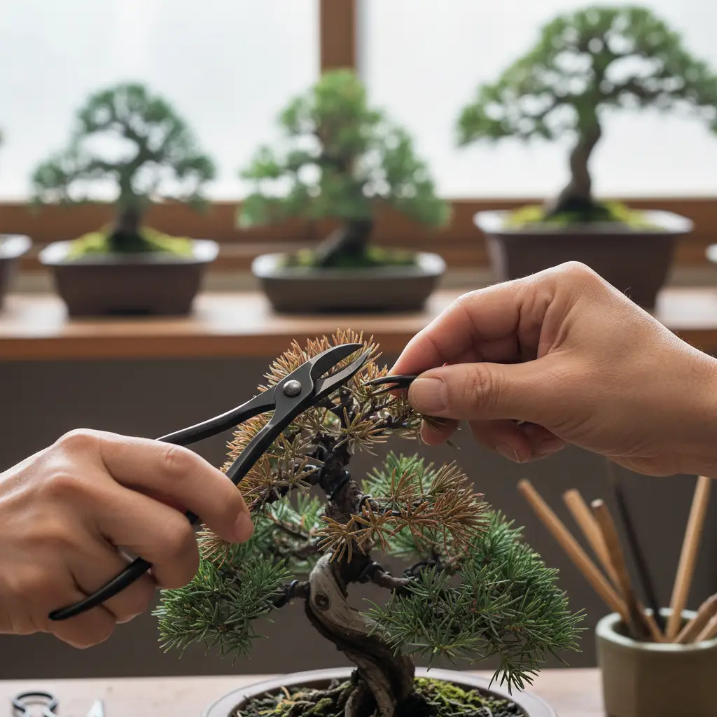 Bonsai Styling & Techniques - A close-up of hands