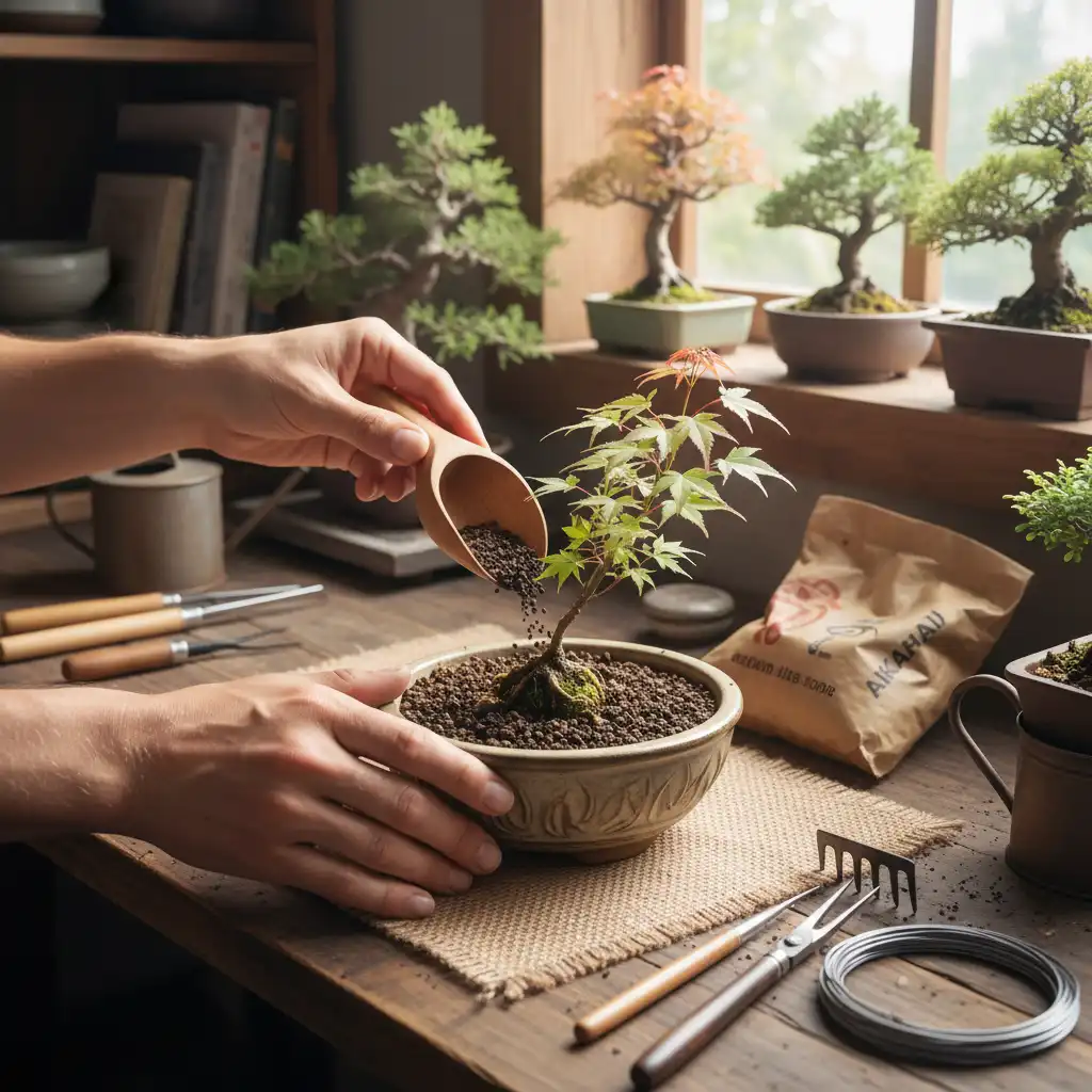 Essential Bonsai Starter Kits Explained - Hands gently potting