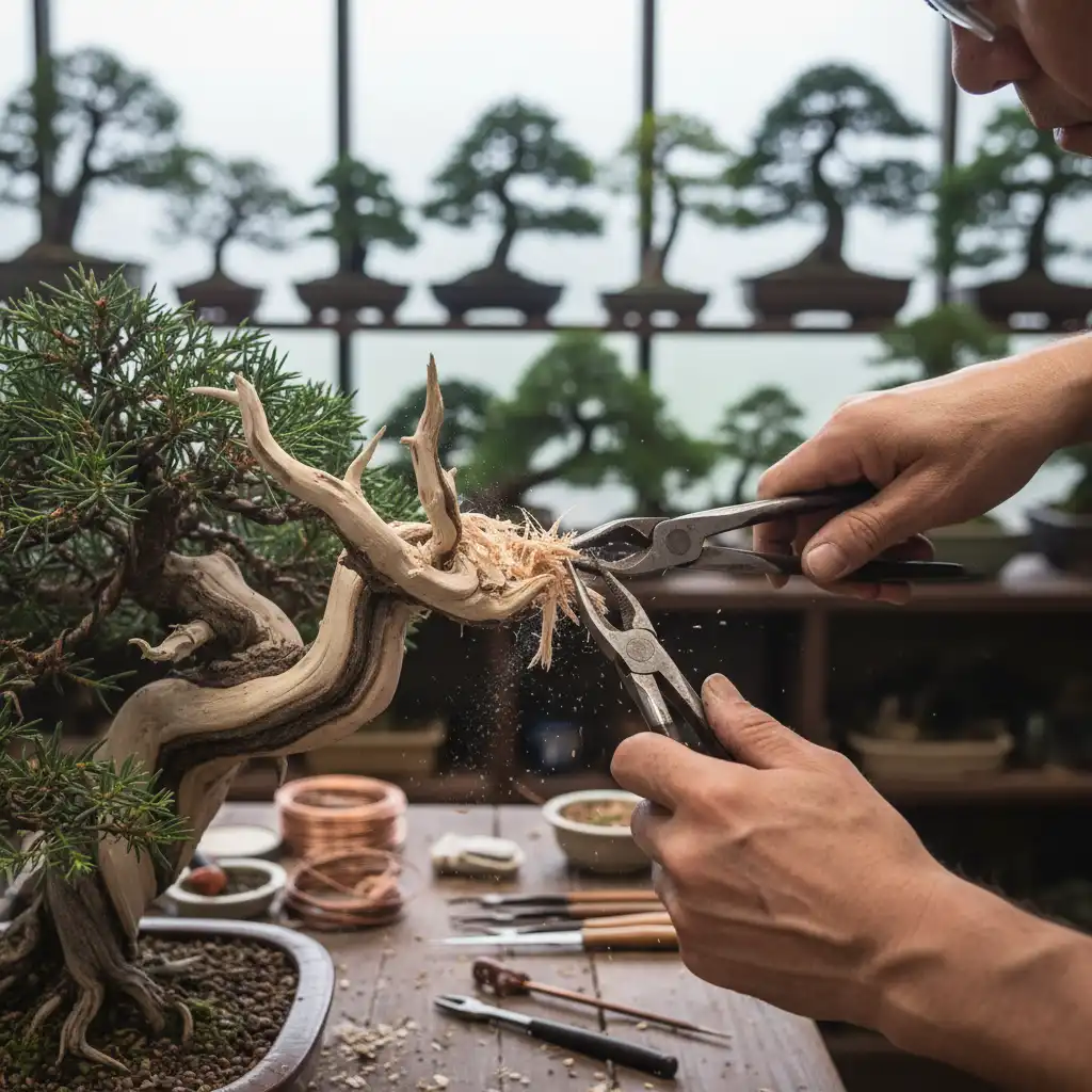 Essential Bonsai Tools for Beginners - Bonsai artist using