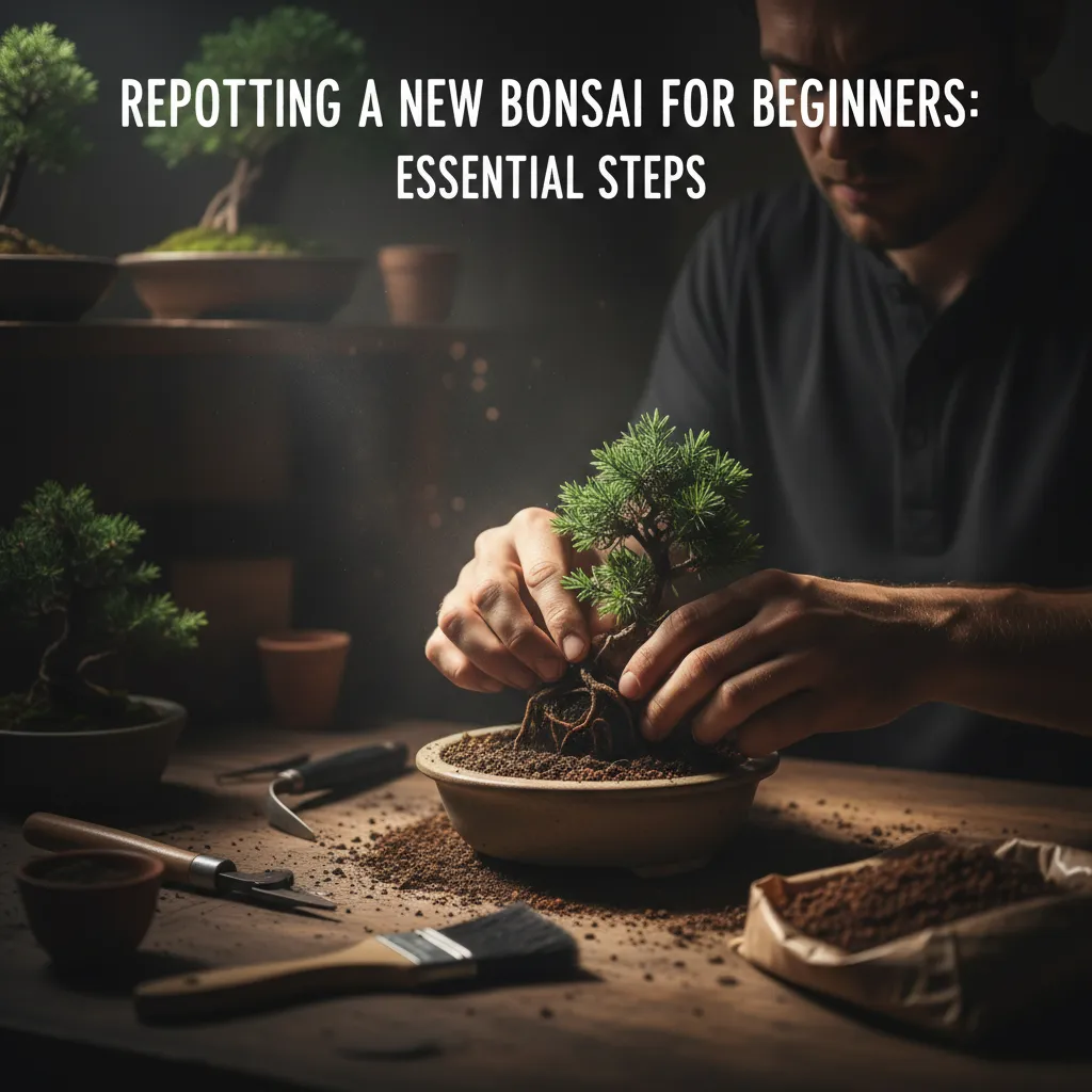 Repotting a New Bonsai for Beginners - Moody atmospheric po