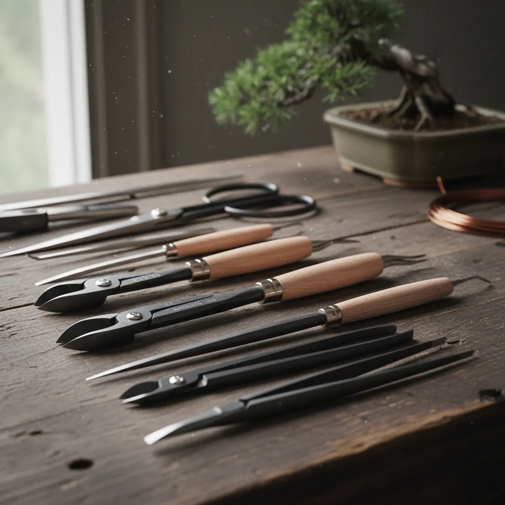 Choosing the Best Bonsai Tools for Styling - A close-up of a vari
