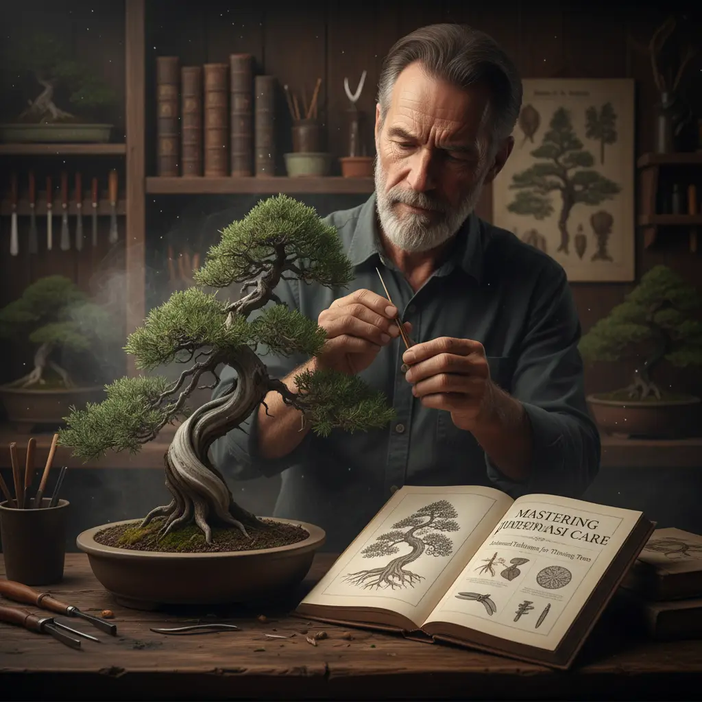 Caring for Juniper Bonsai: Advanced Techniques - Moody atmospheric po