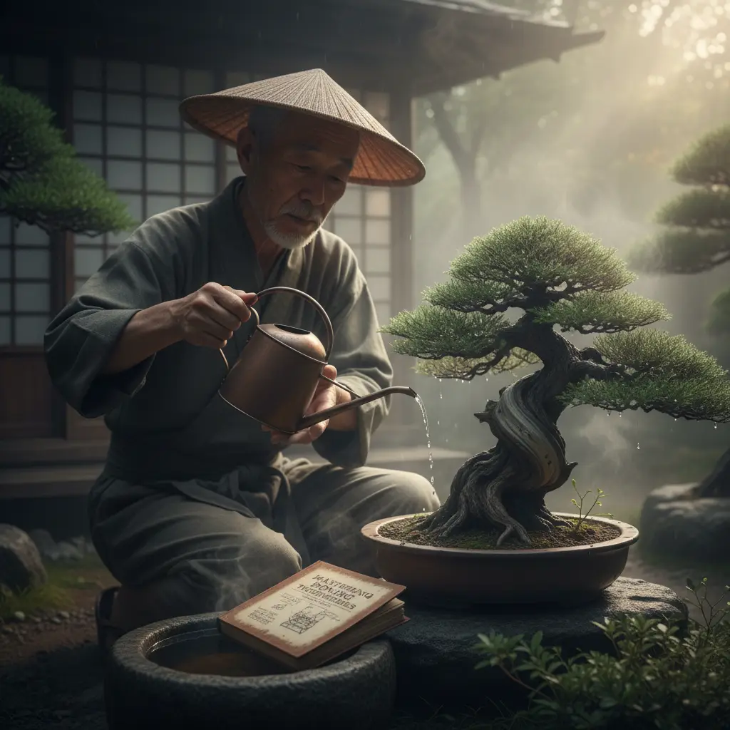 Bonsai Watering Techniques - Moody atmospheric po