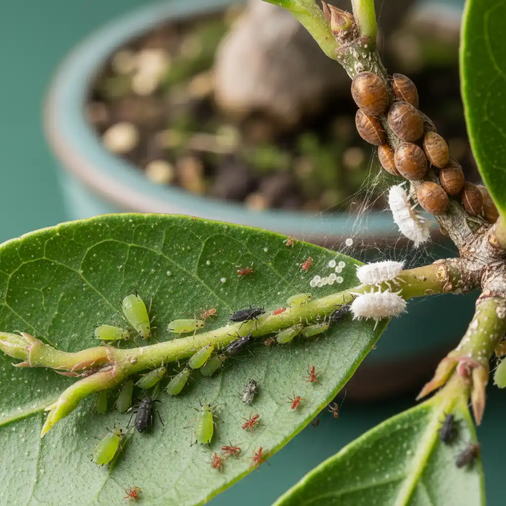 Assortment of common bonsai pests