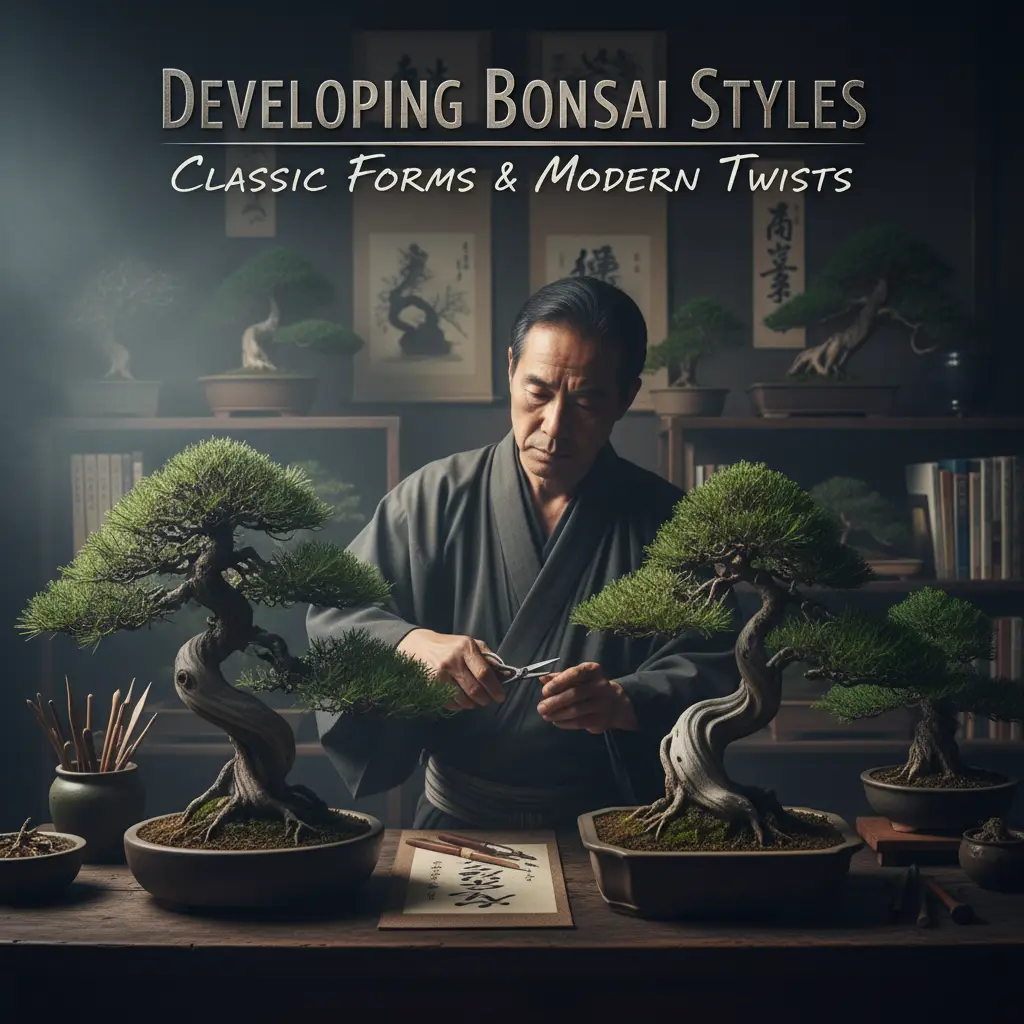 Developing Bonsai Styles: Classic Forms & Modern Twists - Moody atmospheric po
