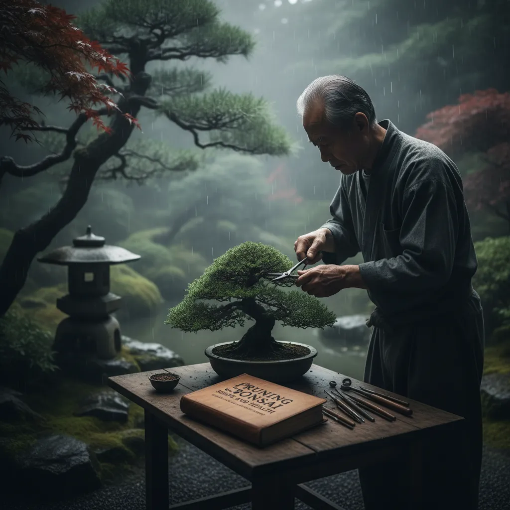Pruning for Bonsai Shape and Health - Moody atmospheric po