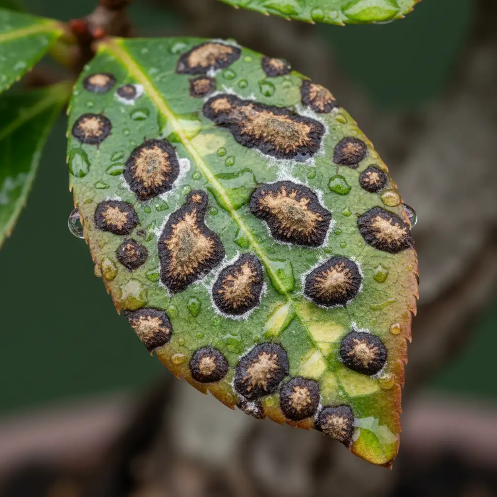 Advanced Bonsai Pest and Disease Management - Close-up of a diseas