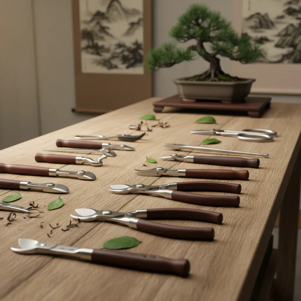 Pruning for Bonsai Shape and Health - An array of clean, s