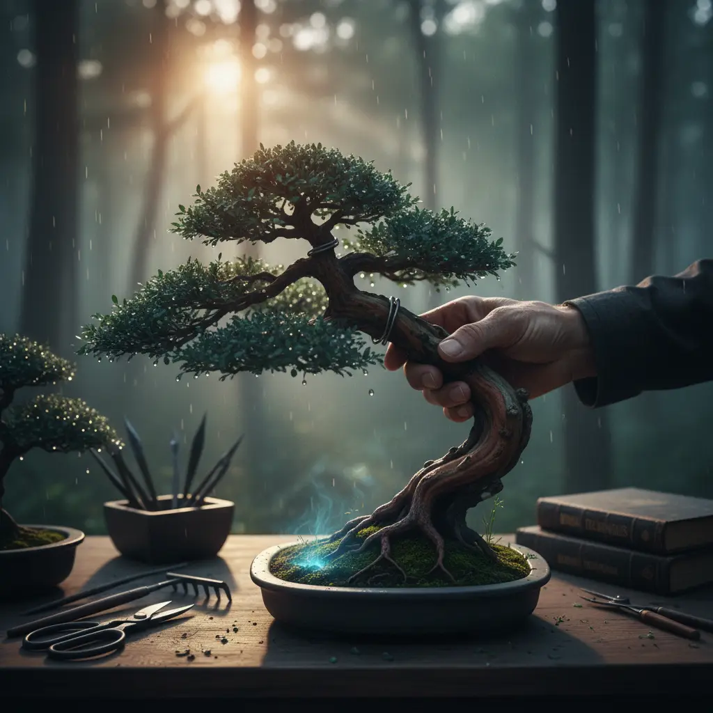 Advanced Artistic Bonsai Techniques - Moody atmospheric po