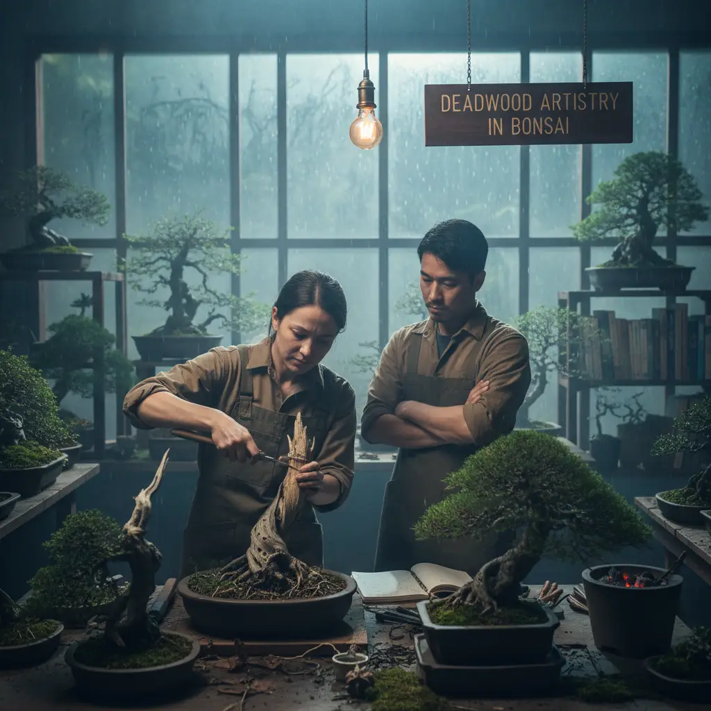 Shari and Jin: Deadwood Artistry in Bonsai - Moody atmospheric po