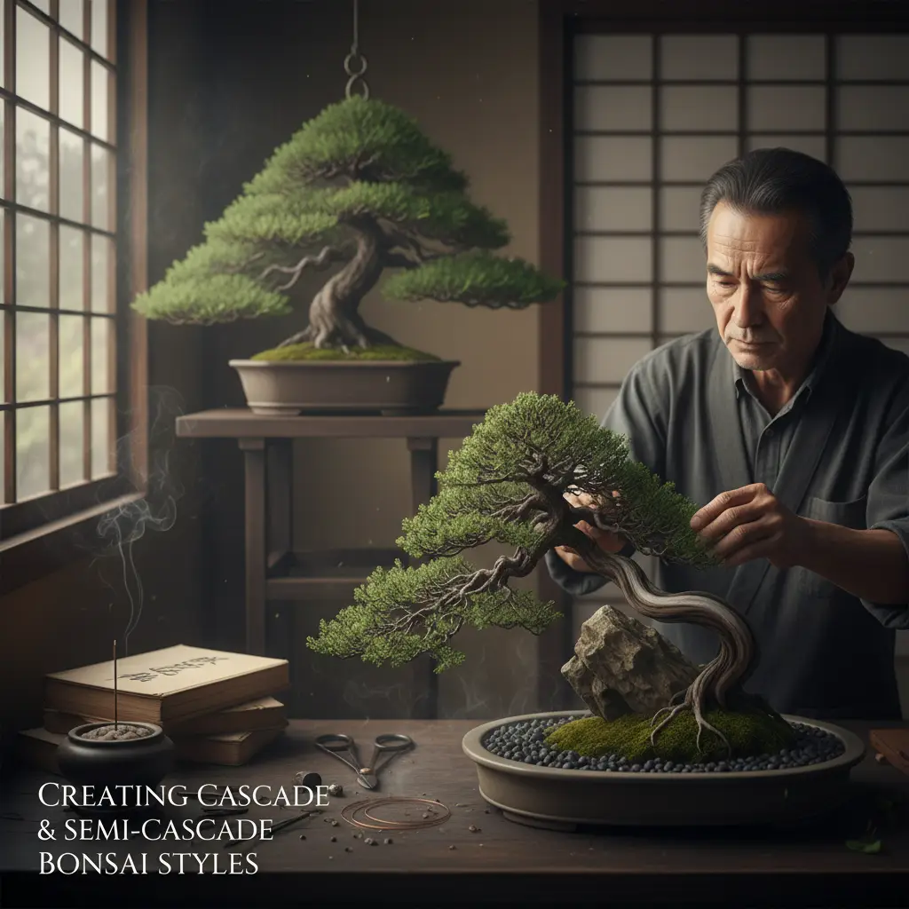 Creating Cascade and Semi-Cascade Bonsai Styles - Moody atmospheric po