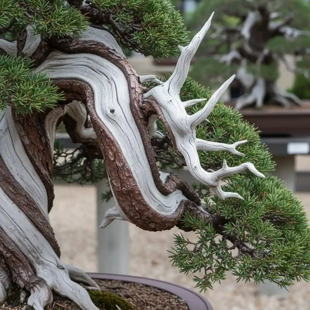 Creating Cascade and Semi-Cascade Bonsai Styles - Close-up of a cascad