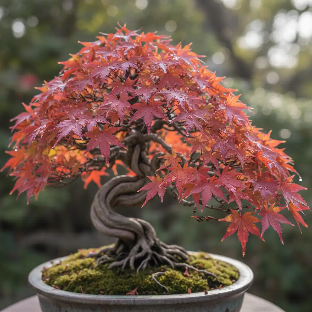 Maple Bonsai Cultivation: Seasonal Care and Styling - Close up of delicate