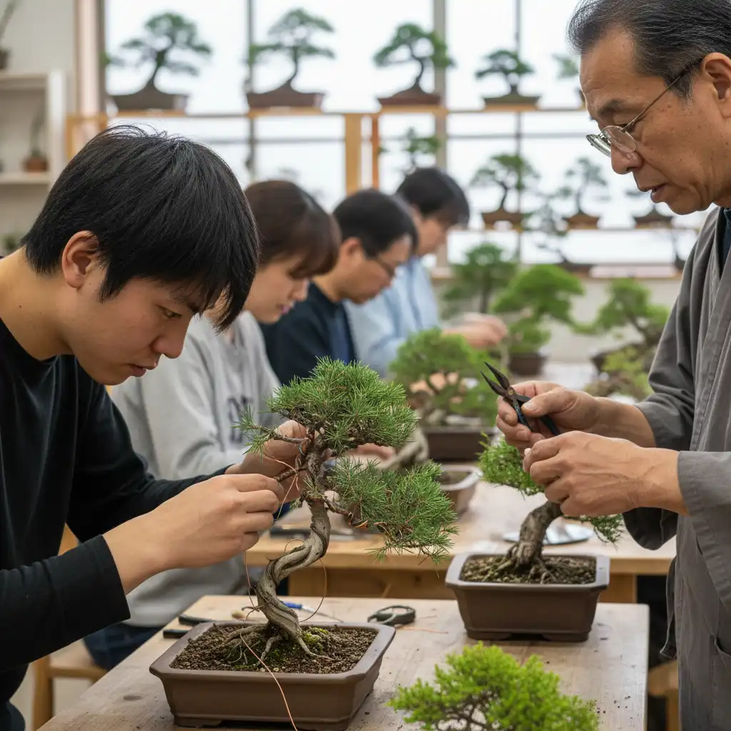 Finding Local Bonsai Clubs and Societies - A person engaging in