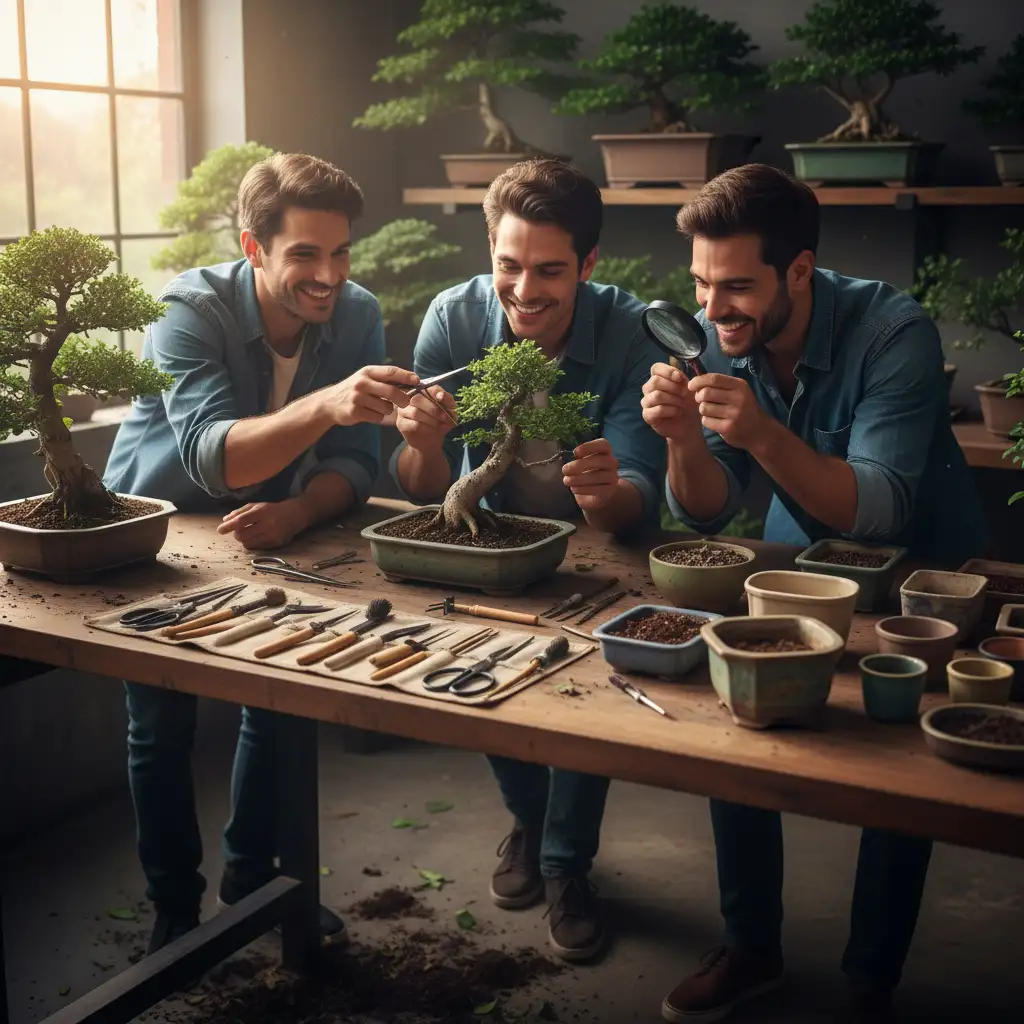Starting Your Own Local Bonsai Study Group - Three friends enthus