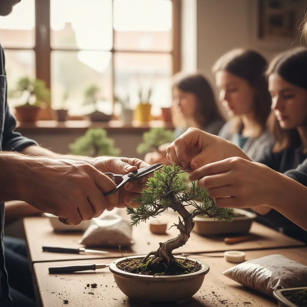 Bonsai Workshops for Beginners: Where to Learn - A person's hands gen