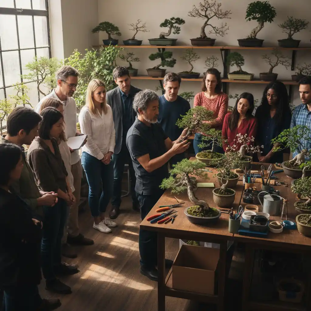 Bonsai Workshops for Beginners: Where to Learn - A diverse group of a