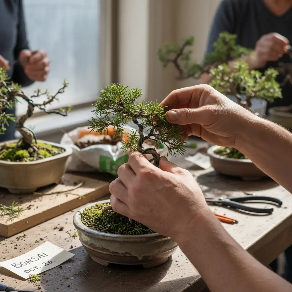 Bonsai Workshops for Beginners: Where to Learn - A person's hands car