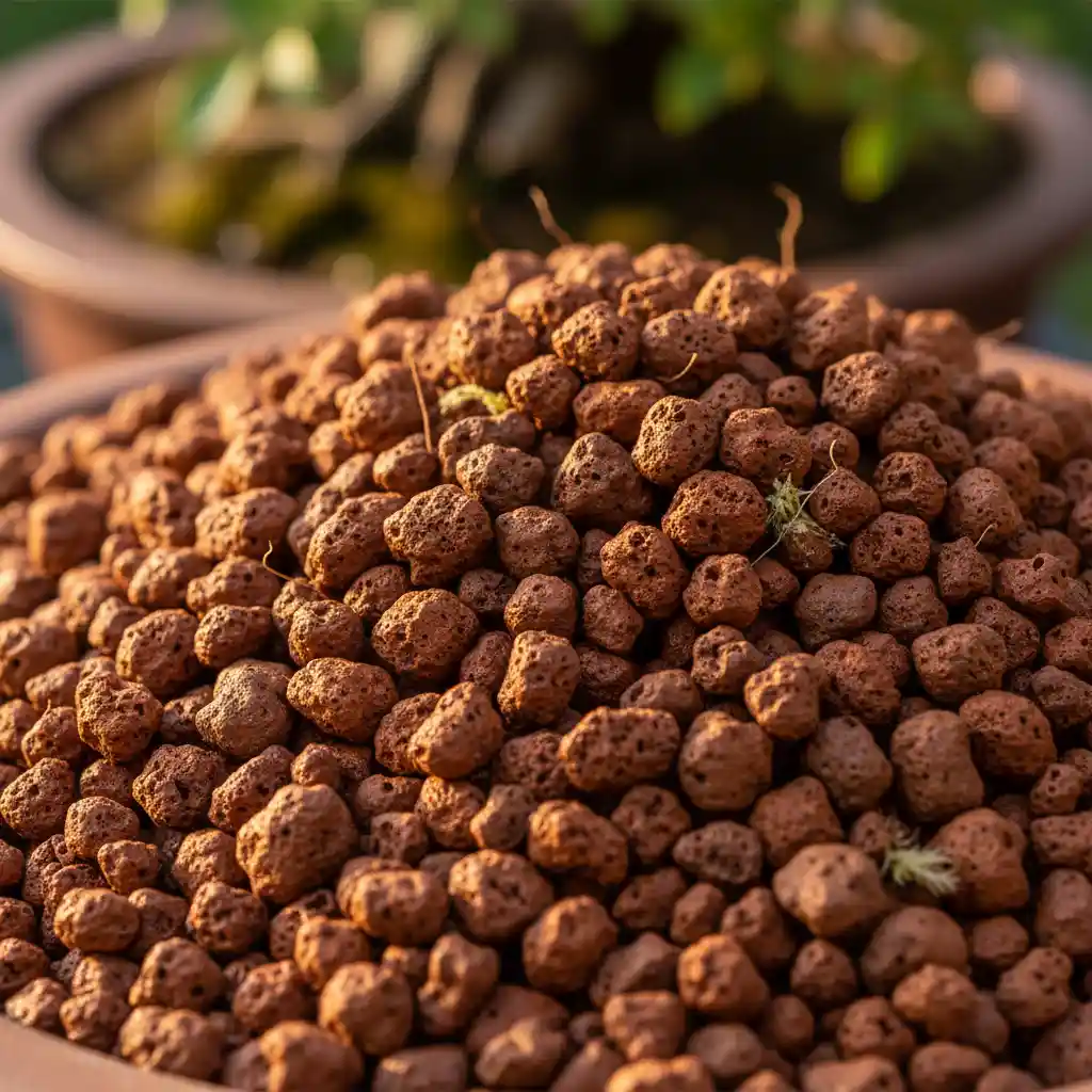 Bonsai Soil Reviews: Akadama, Pumice, Lava Rock - A pile of reddish-br