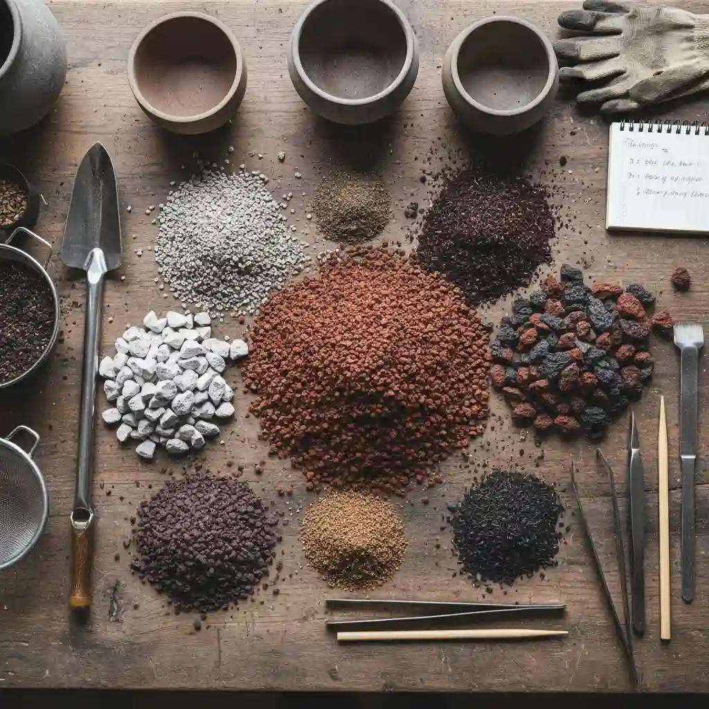 Bonsai Soil Reviews: Akadama, Pumice, Lava Rock - An overhead shot of