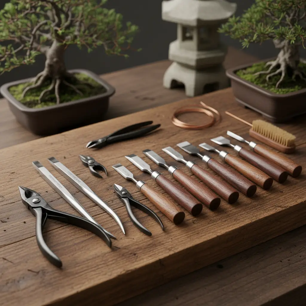 Advanced Bonsai Carving & Shaping Methods - A set of traditional hand carving tools
