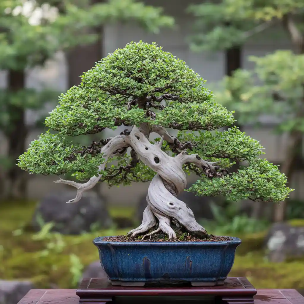 Advanced Bonsai Carving & Shaping Methods - A beautiful finished bonsai tree with deadwood and foliage