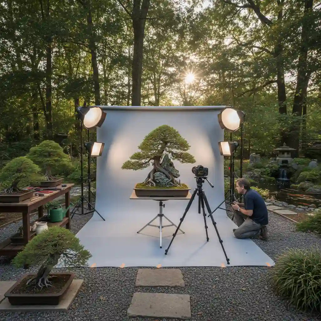 Bonsai being wired by an expert