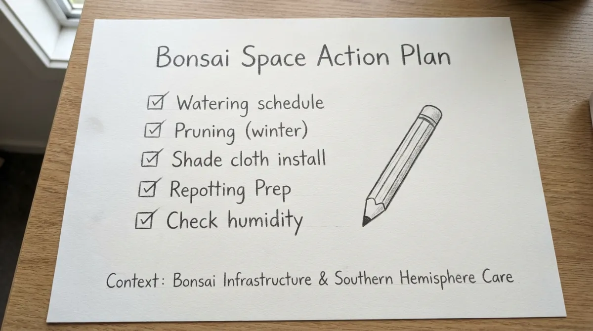 Bonsai care action plan checklist graphic