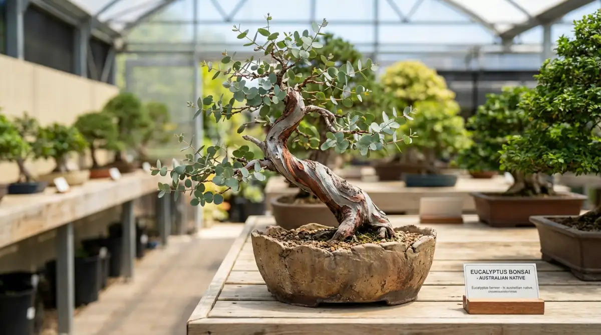 Cultivating Eucalyptus bonsai with specific care techniques for foliage