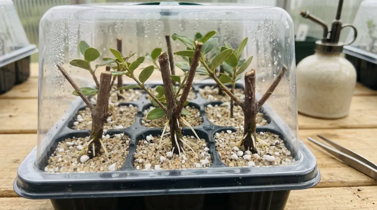 Rooted Rata cuttings, a key step in rata bonsai cultivation