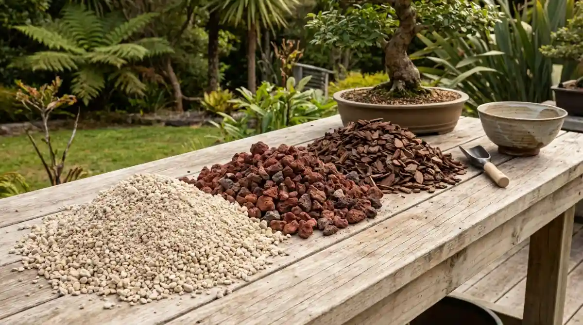 Components for NZ native bonsai soil mix
