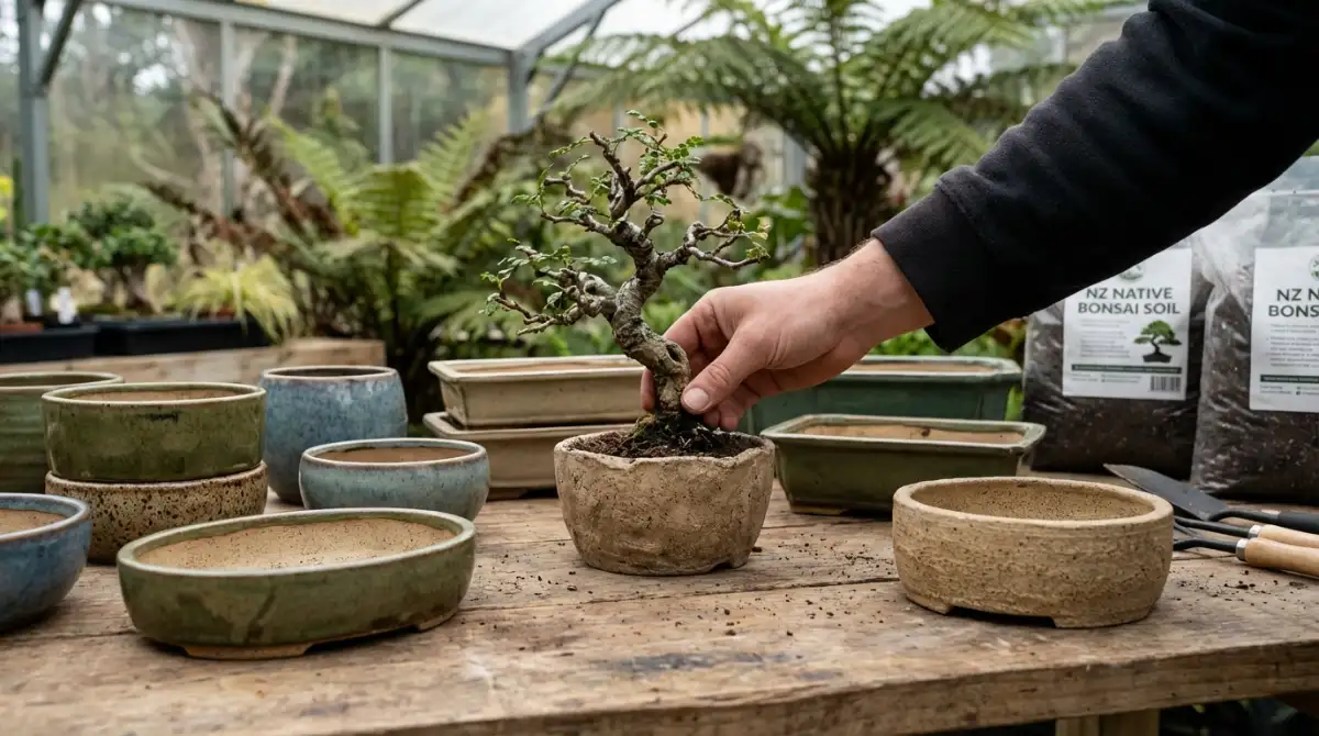 Ceramic pot selection for NZ native bonsai