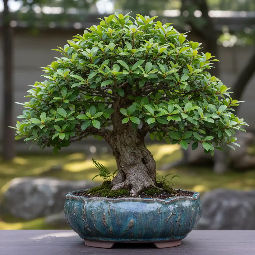 Healthy native New Zealand bonsai in a pot, showcasing resilience against bonsai disease NZ climate