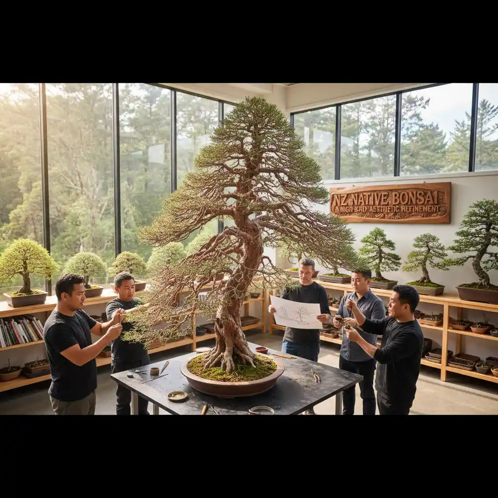 NZ bonsai artists at work