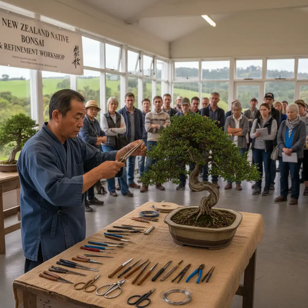 International collaboration and workshops for NZ native bonsai