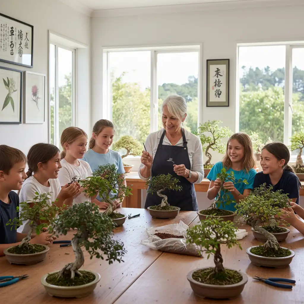 Youth engagement in New Zealand native bonsai education