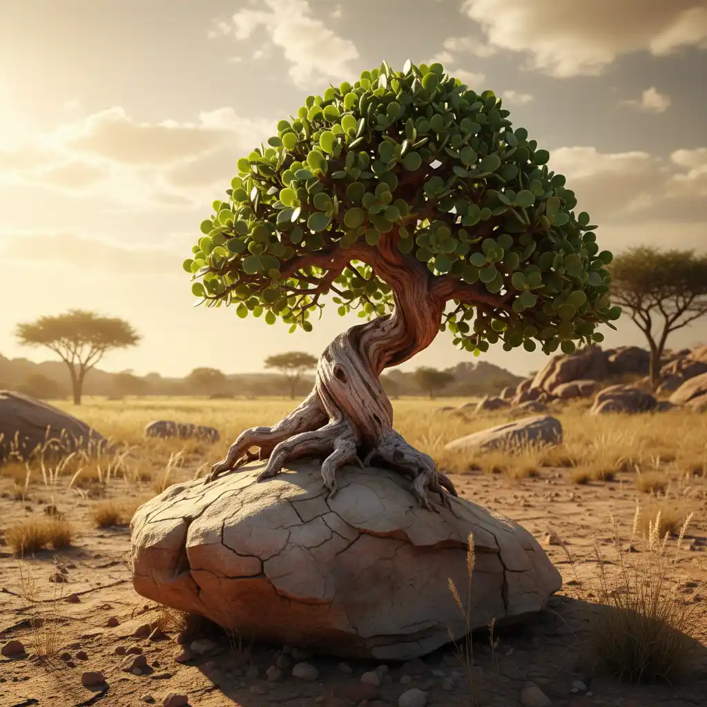 Arid adapted Portulacaria afra bonsai