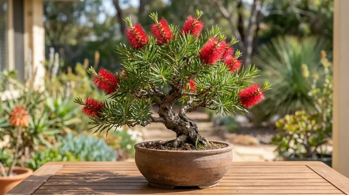 Flowering Callistemon native Australian bonsai