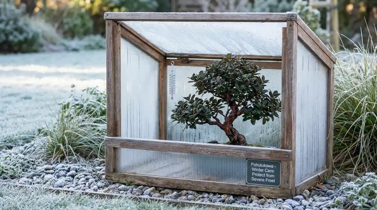 Pohutukawa bonsai winter protection