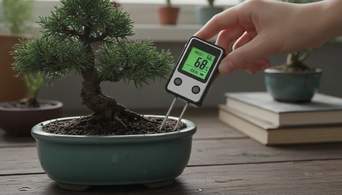 Advanced Bonsai Watering Systems & Tips - A hand gently placin