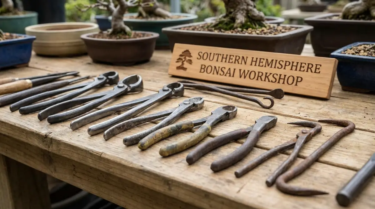A selection of essential bonsai tools for Australian and New Zealand growers
