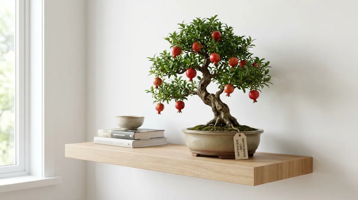 Dwarf Pomegranate, a flowering and fruiting best indoor bonsai NZ choice