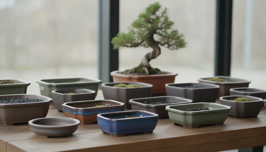 Bonsai Pot Selection Guide: Material, Size, Drainage - An array of various
