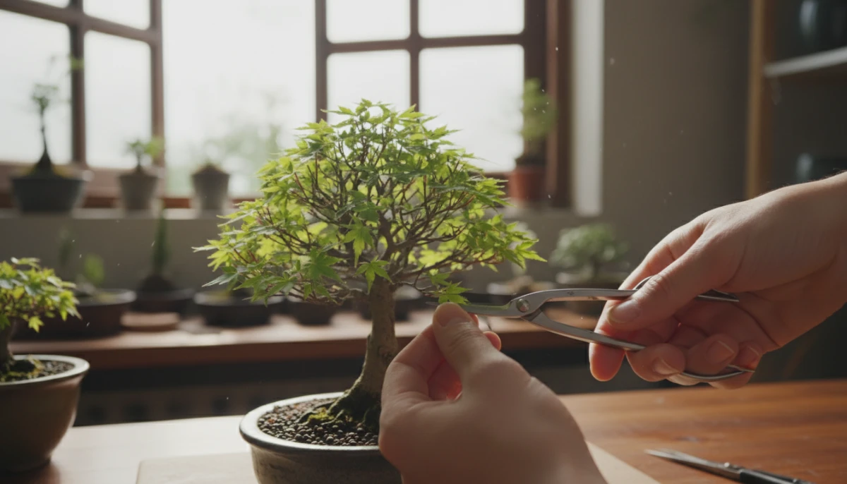 Beginner-Friendly Bonsai Tree Species - A person's hands gen