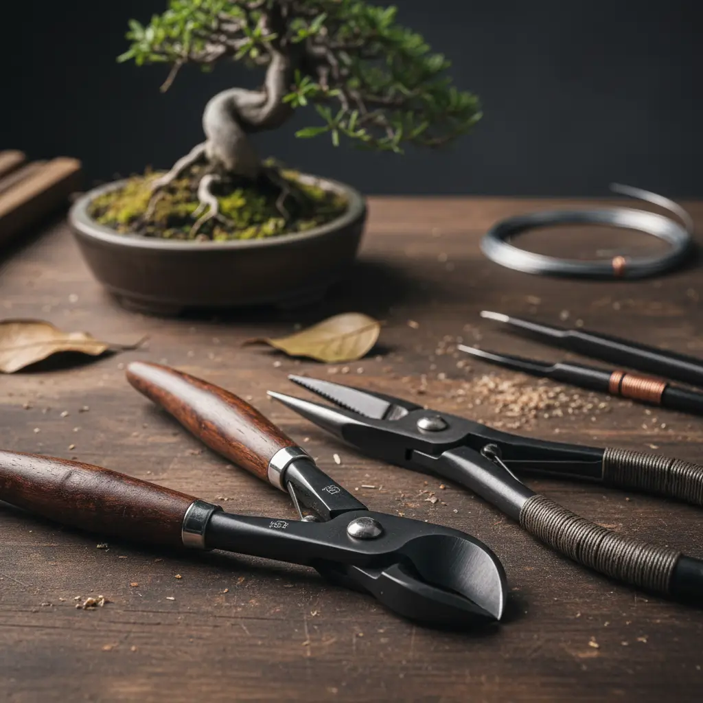 Specialized advanced bonsai tools for intricate styling and deadwood creation.