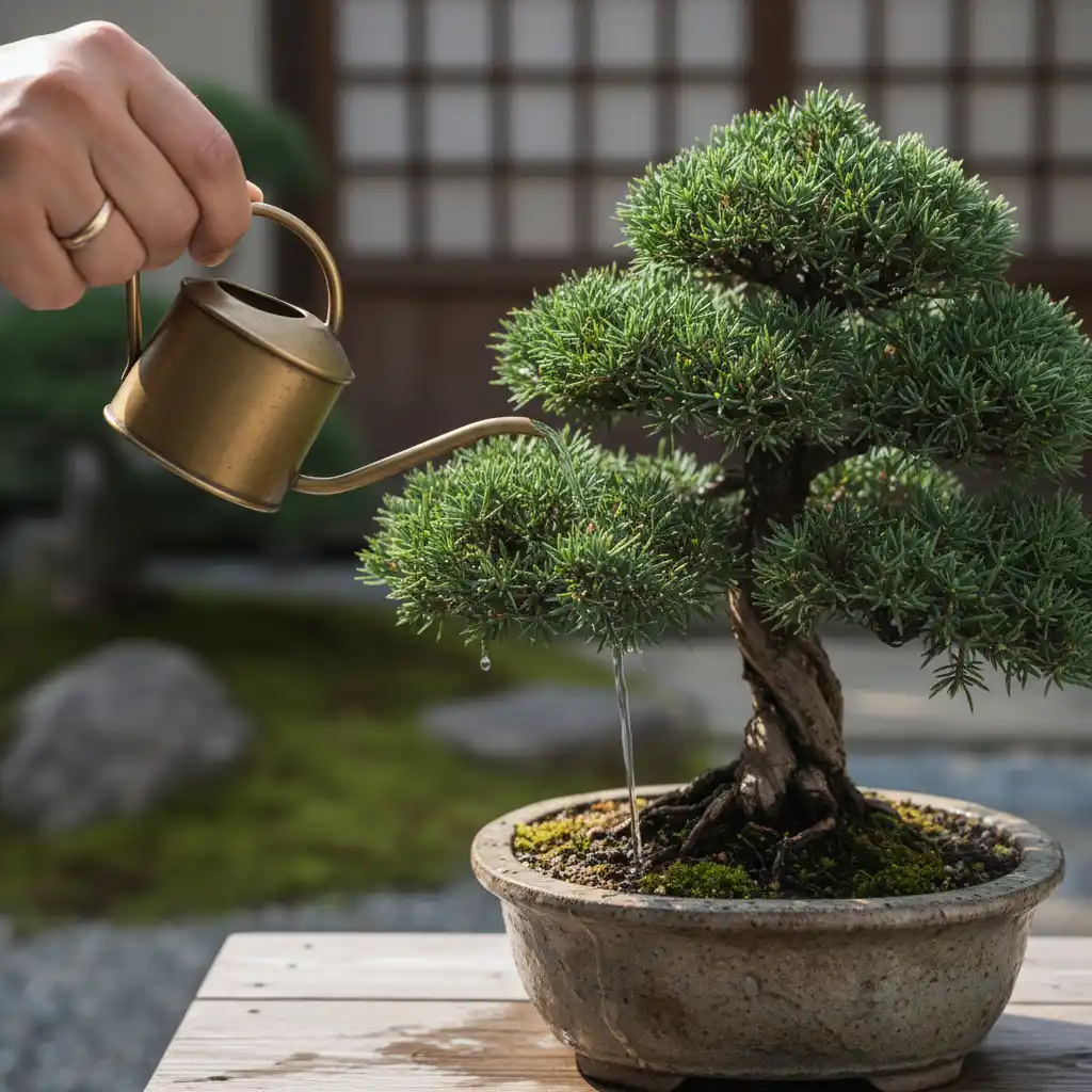 Bonsai watering technique