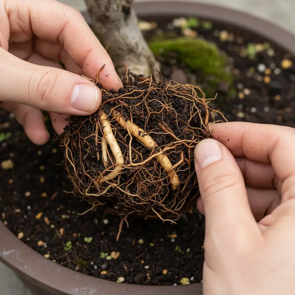 Overwatering Bonsai Symptoms - Close-up of a bonsai