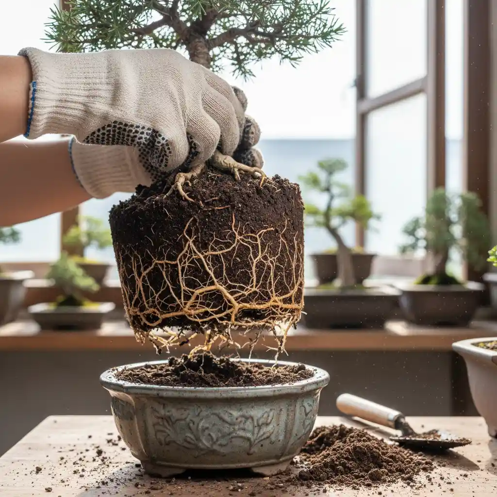 Overwatering Bonsai Symptoms - A bonsai tree being
