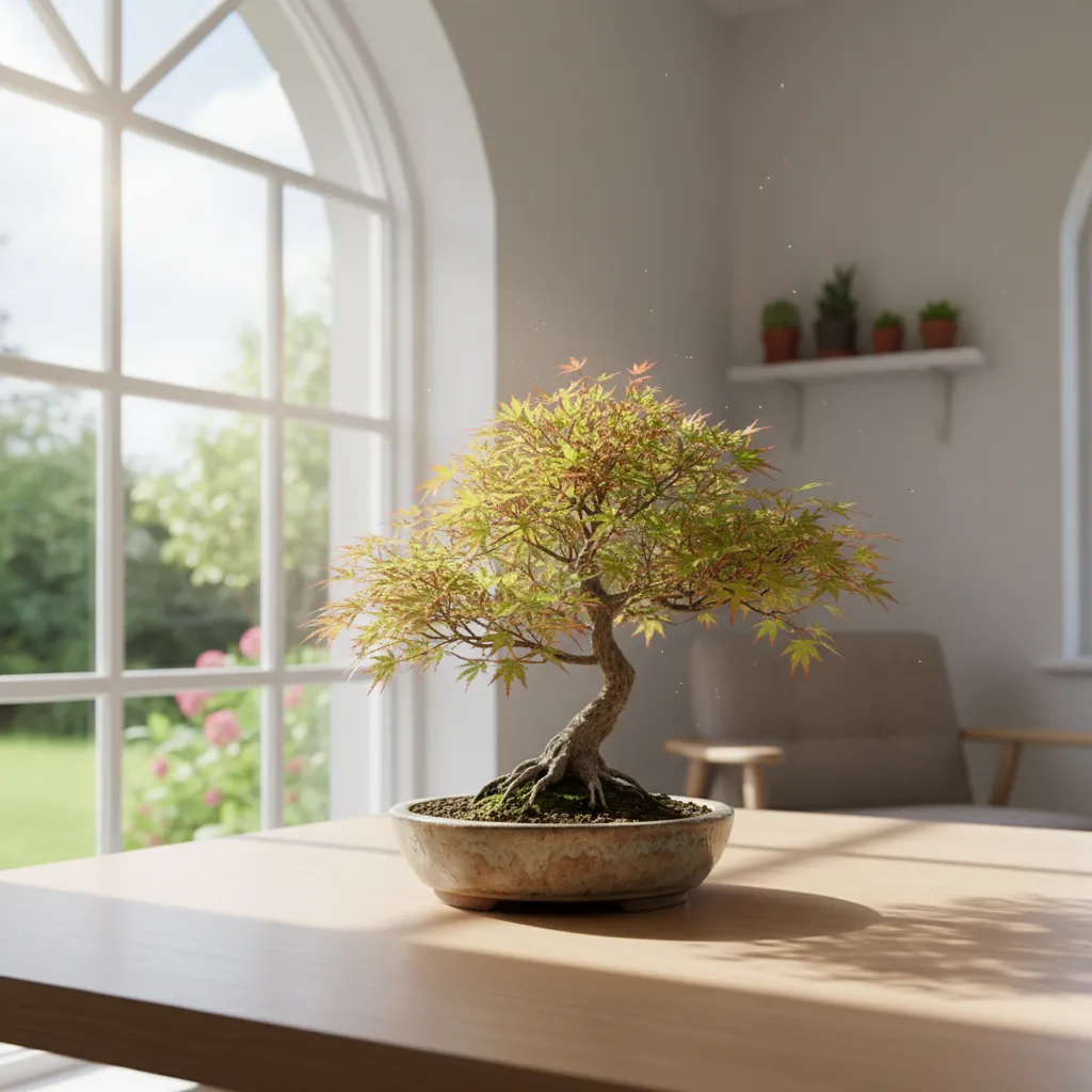 Bonsai in ideal lighting